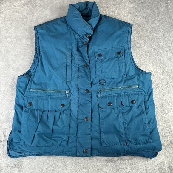 Eddie‎ Bauer Vest Womens Large Teal Goose Down Insulated Puffer Hiking Pockets - Picture 1 of 16